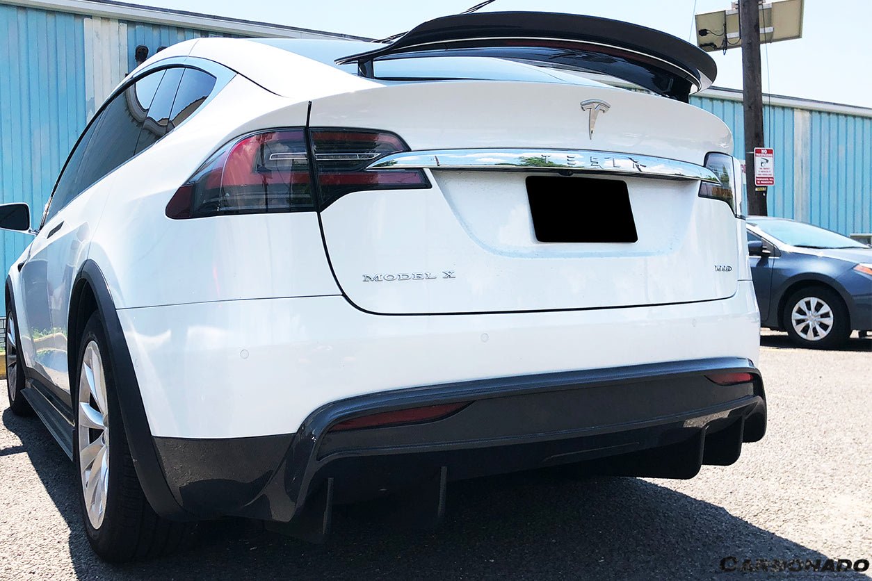 2016 - 2018 Tesla Model X SUV RZS Style Carbon Fiber Rear Diffuser